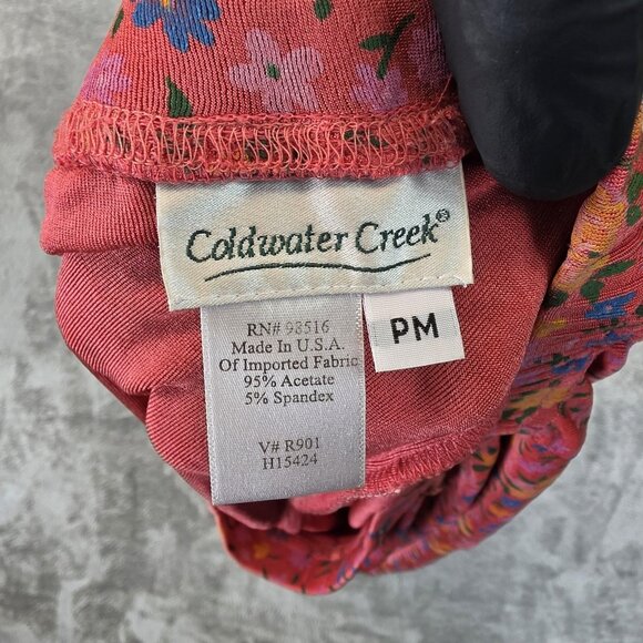 Coldwater Creek Skirt Womens Medium Floral A Line Pull On Stretch Made in USA - Picture 6 of 6